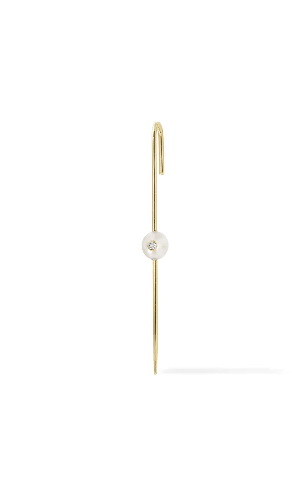 Floating Pearl Single Ear Pin