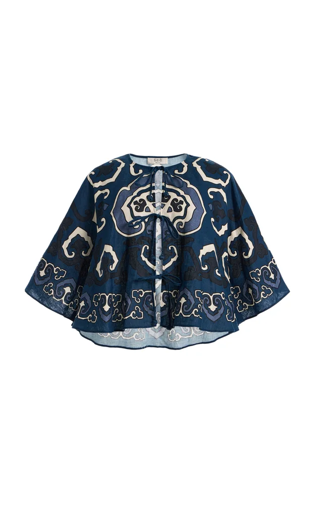 Blaise Print Linen Top