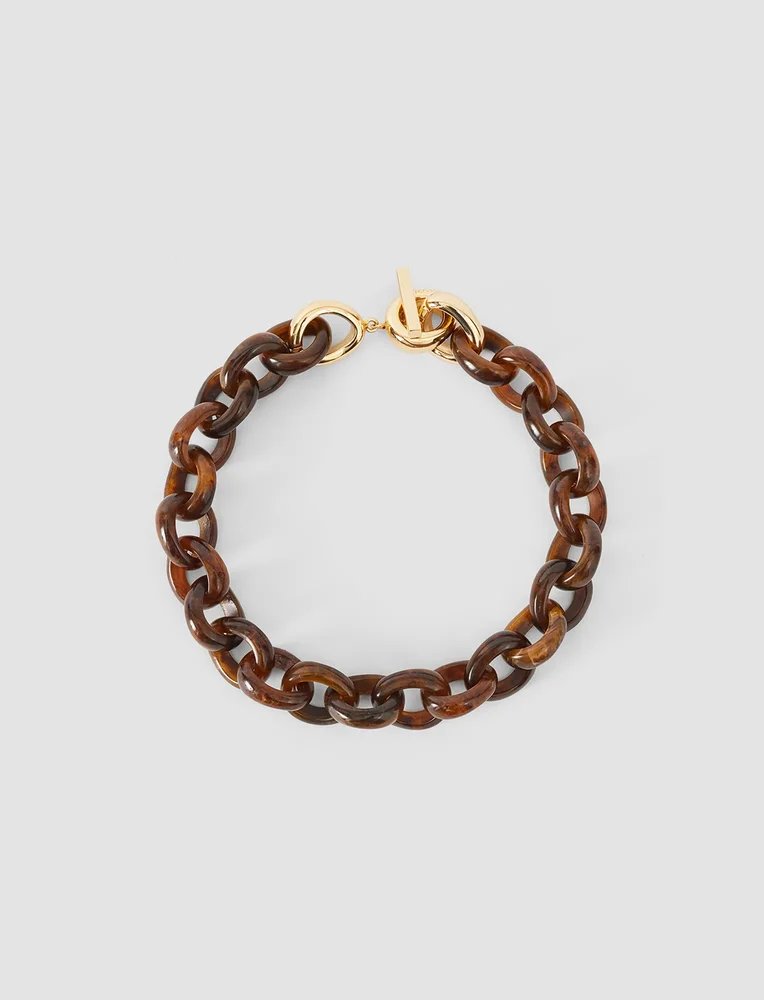 Bean Link Resin Necklace