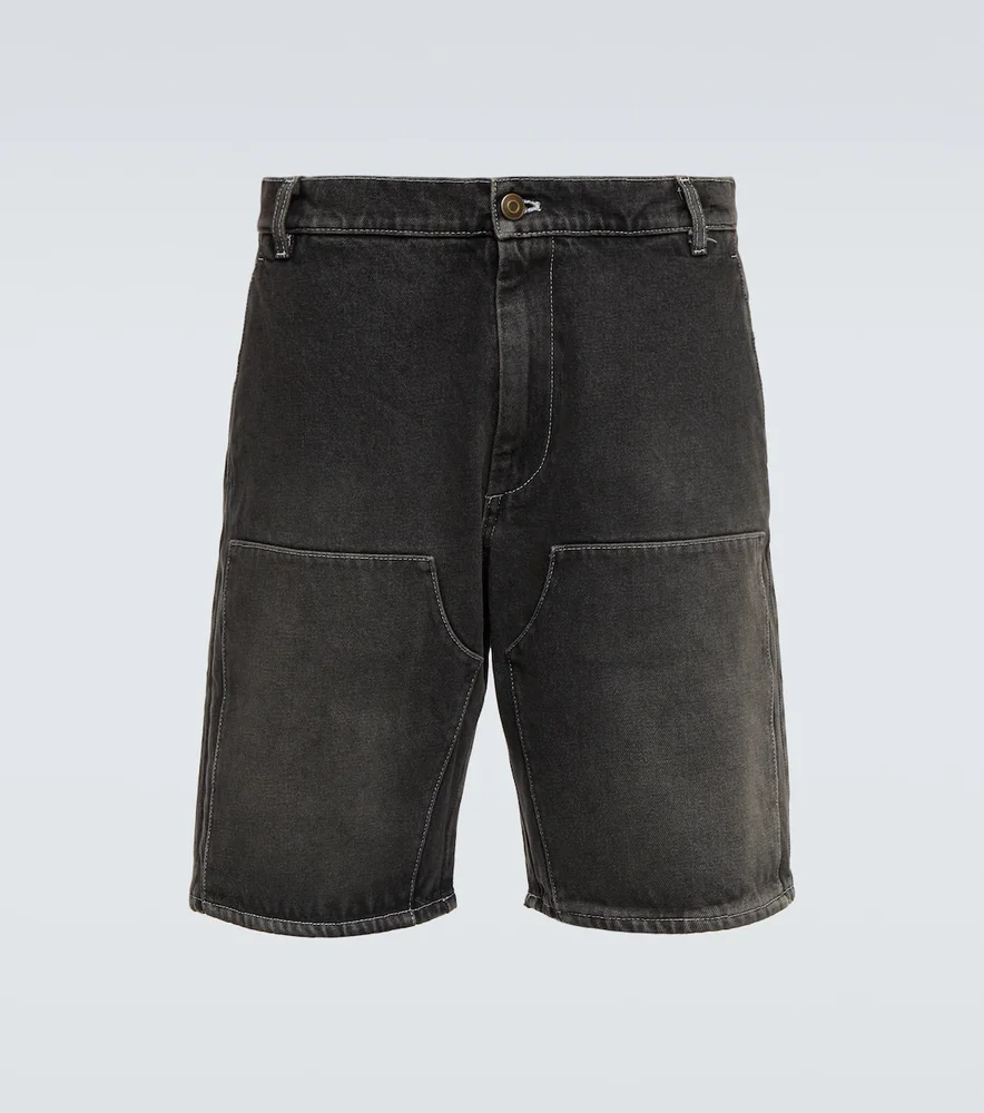 Patchwork denim shorts