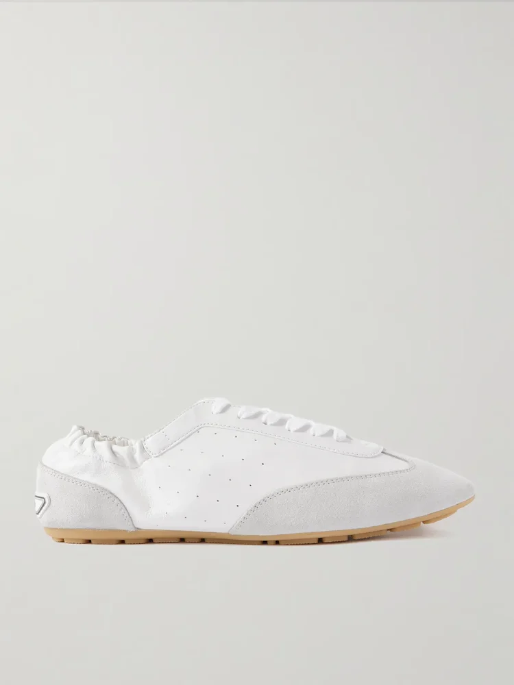 Lewis suede-trimmed leather sneakers