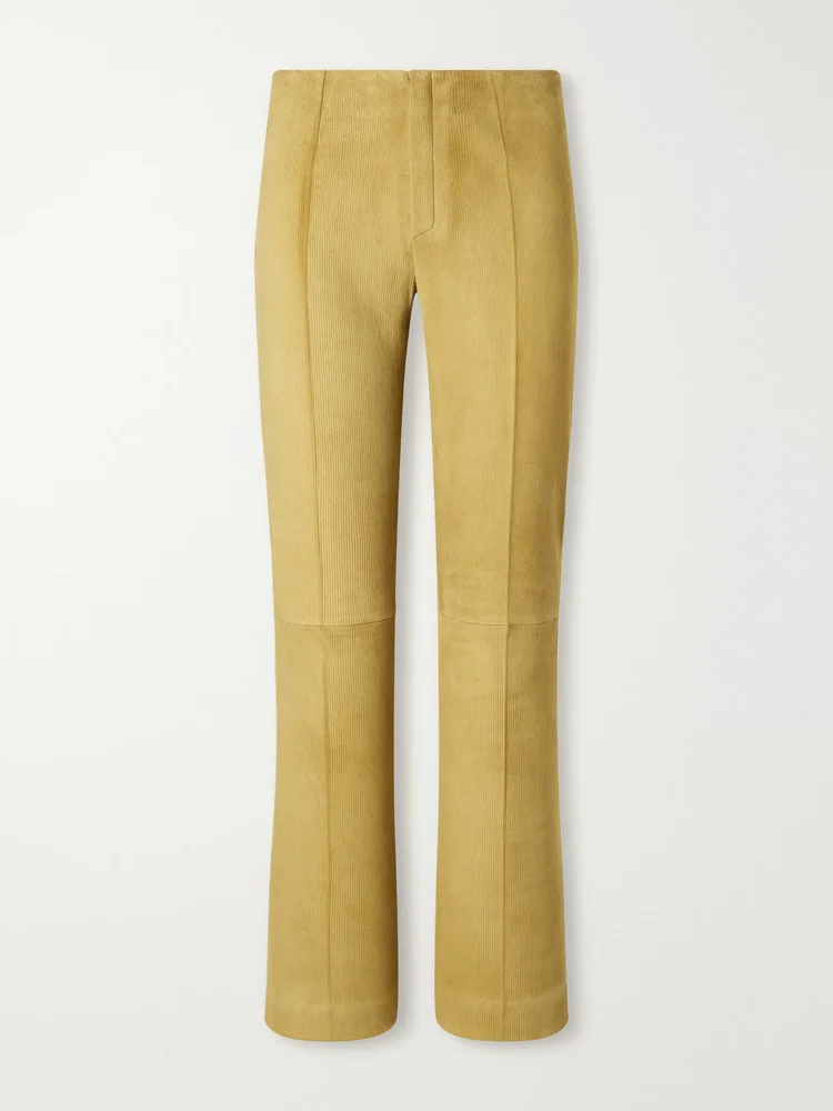 Georgette straight-leg suede pants