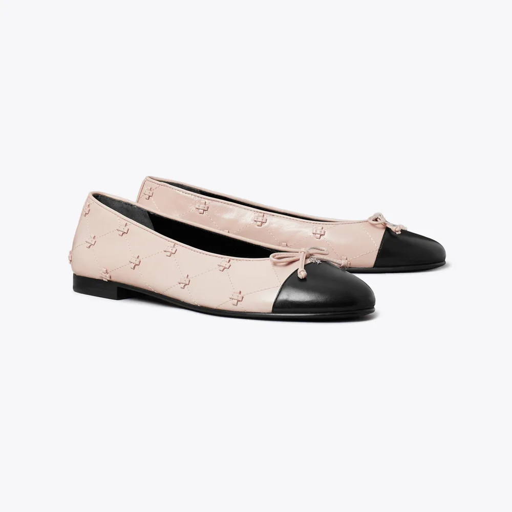 Cap-Toe Bunny Knot Ballet Flat