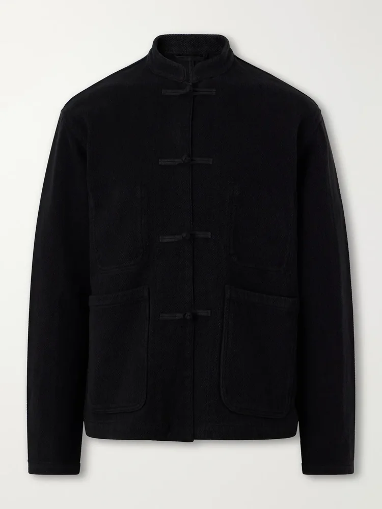 Mandarin-Collar Cotton-Sashiko Jacket