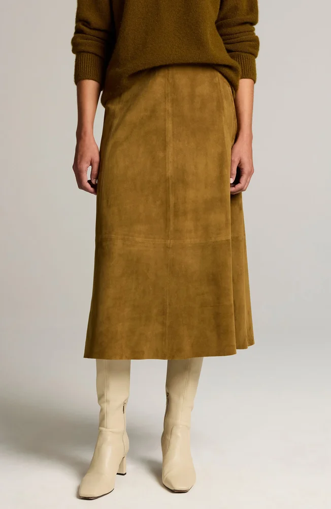 Suede Midi Skirt