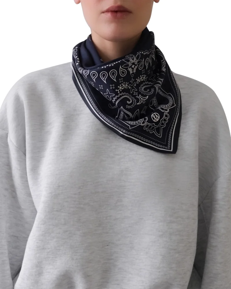 Blue Paisley Silk Scarf