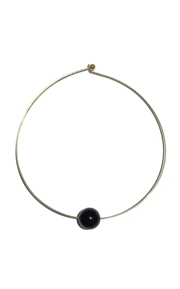 Gold-Plated Vermeil Onyx Necklace