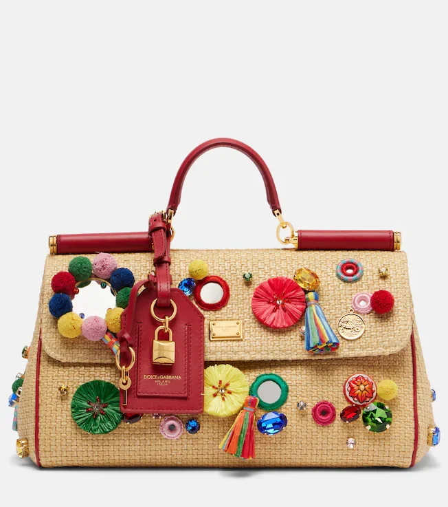 Sicily Medium embellished top-handle bag