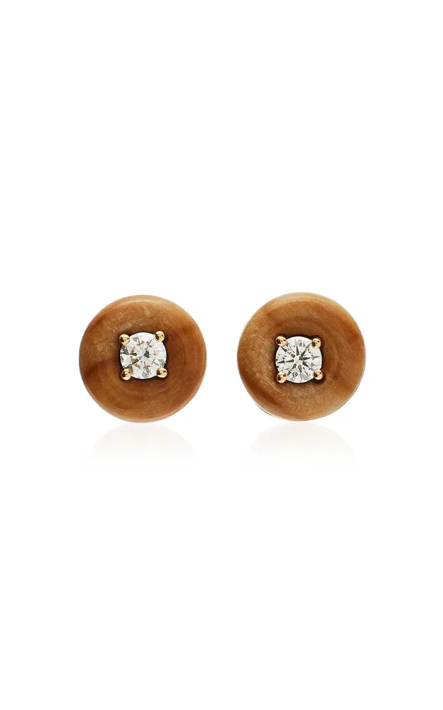 Petrified Wood Orbit Diamond Medium Studs