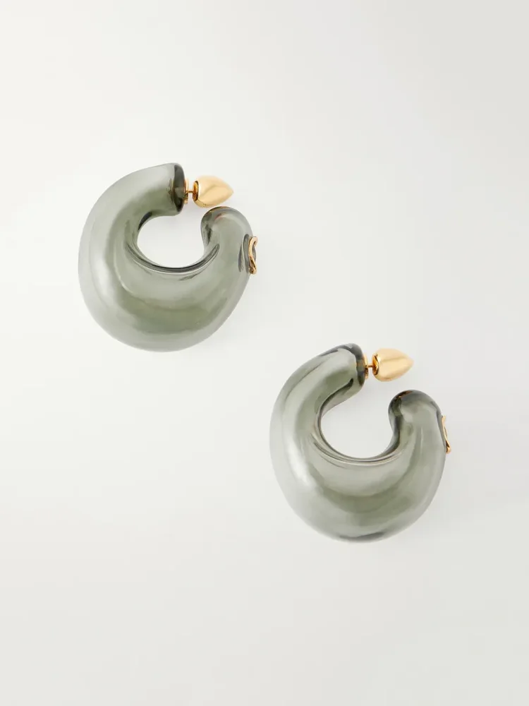 Glass hoop earrings
