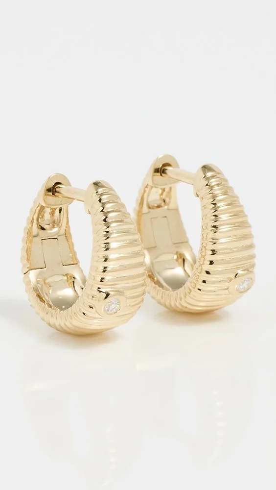 Gold Berlingot Hoop Earrings