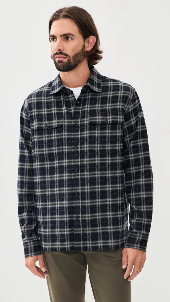 Plaid Double Flap Pocket Shirt