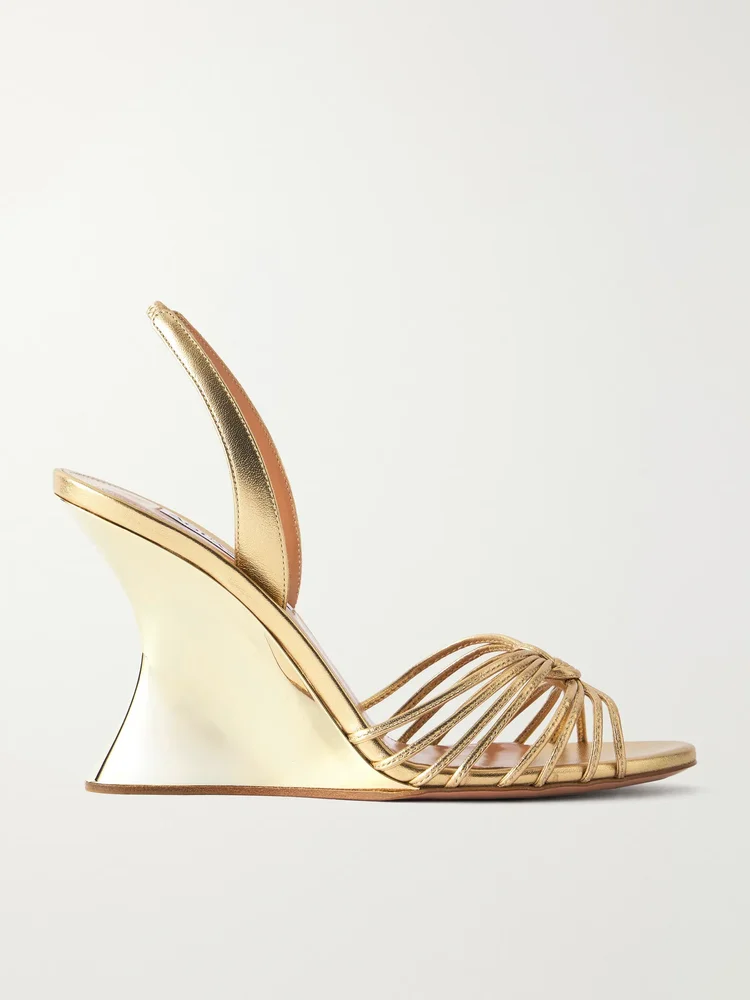 Serenity 95 metallic leather wedge sandals