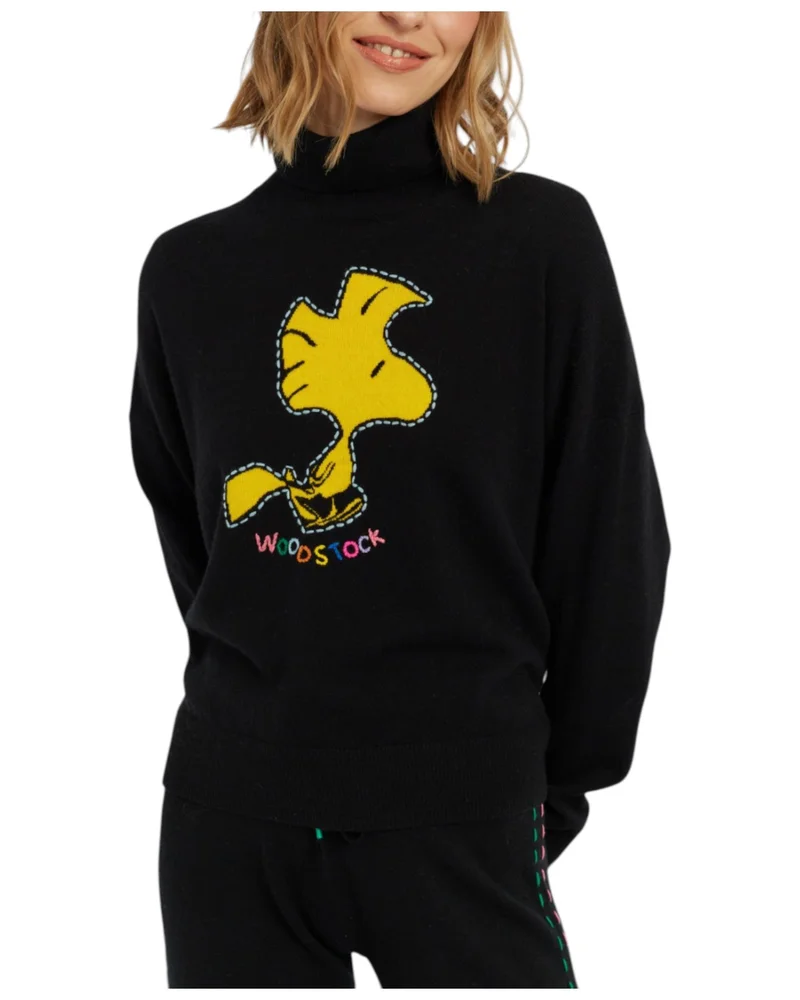 Women's Wool-Cashmere Woodstock Roll Neck Sweater