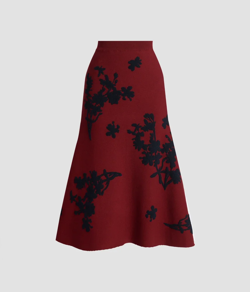 Erdem Jacquard Midi Knit Skirt