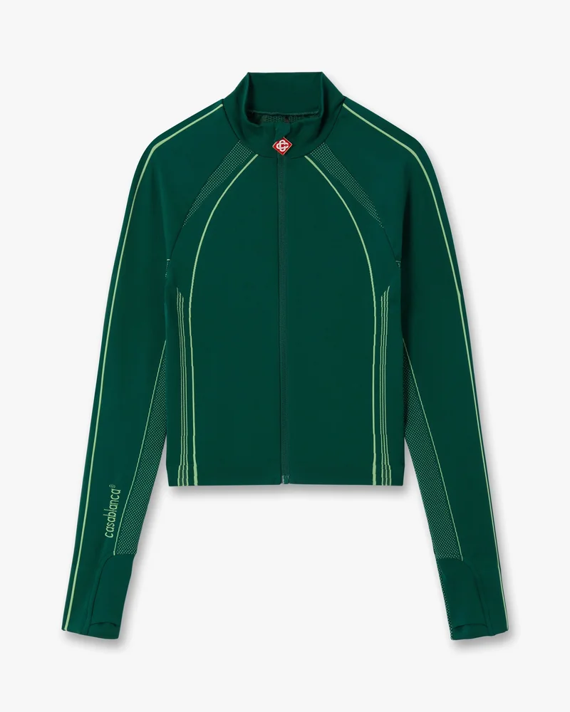 Green Seamless Zip-Up Jacket