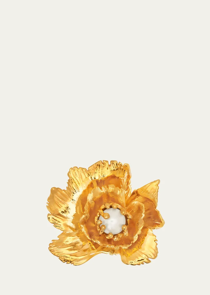 Wild Poppy Pearly Ring