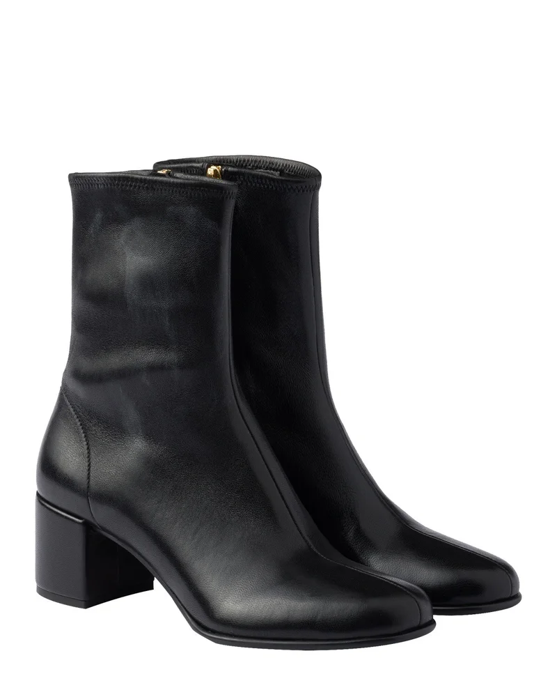 Stretch Nappa Leather Booties