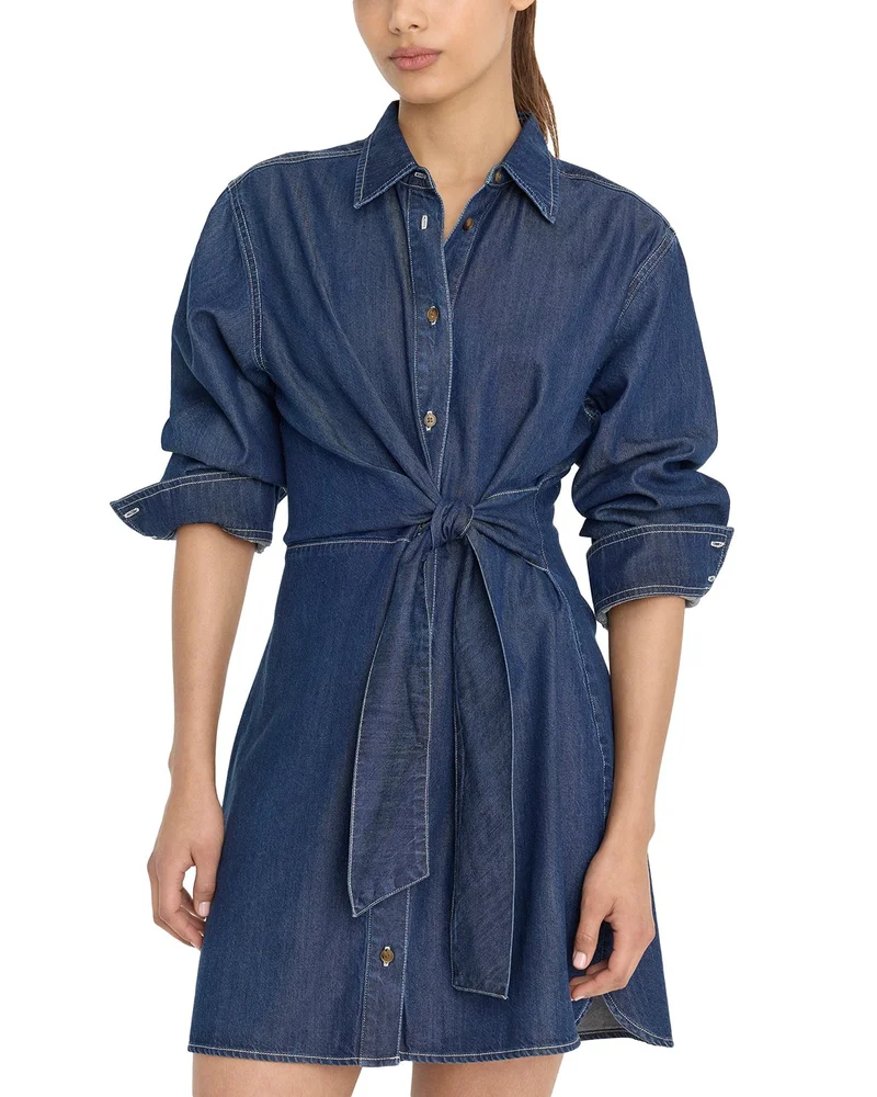 Denim Wrap Shirt Dress