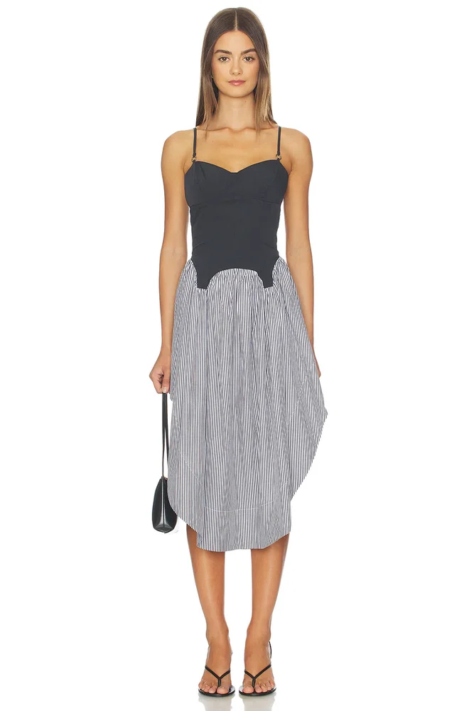 Colorblock Cupped Midi Dress