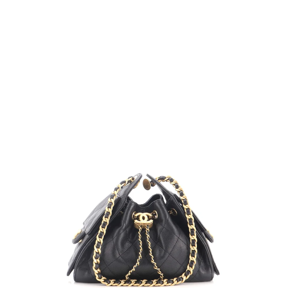 Pre-Owned 25 Hobo Bag Quilted Caviar Mini in Black, Gold Hardware