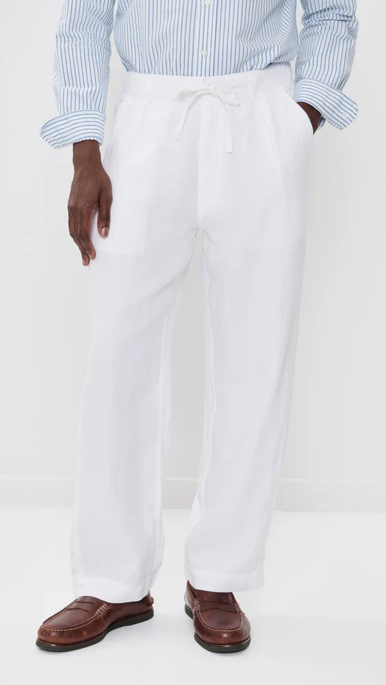Original Label Linen Pleated Relaxed Pants