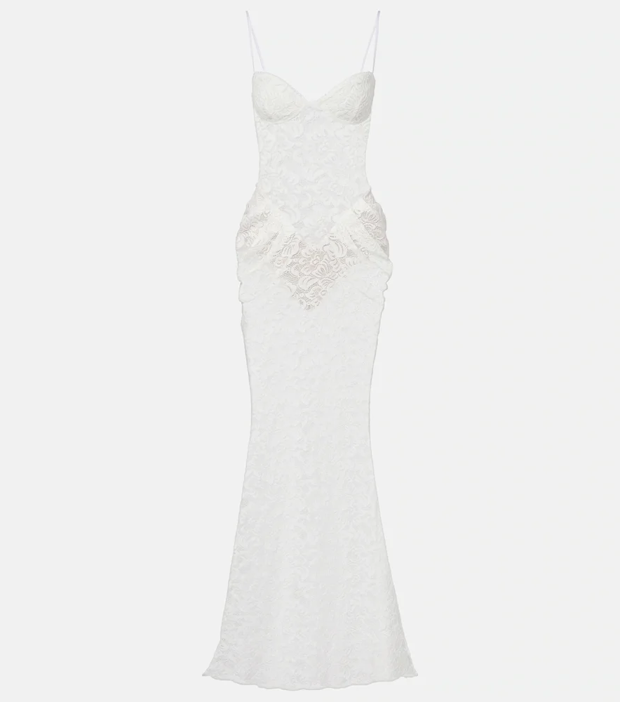Vecna sheer lace maxi dress