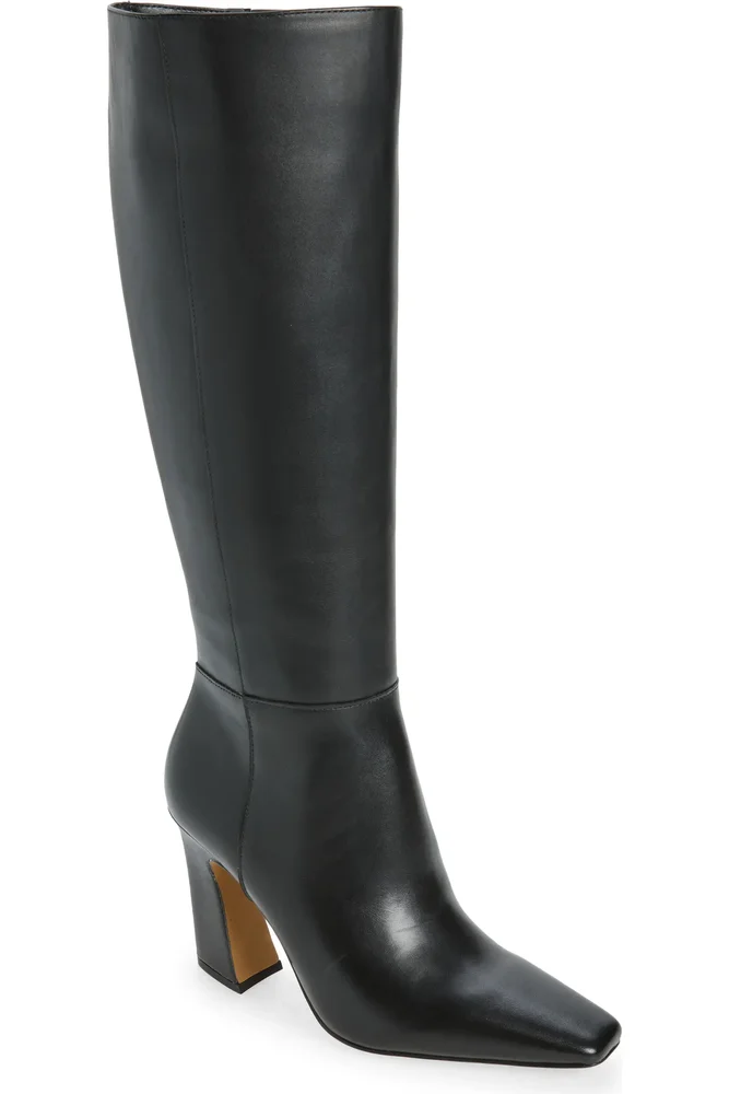 Bennidy Wide Calf Leather Knee High Boot