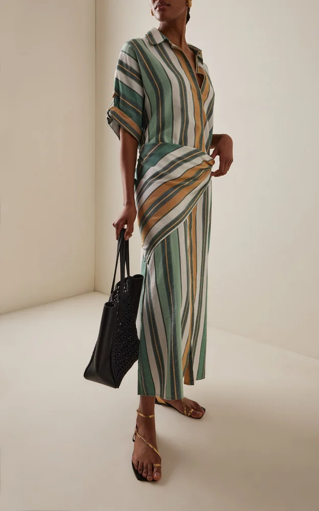 Melanie Caftan Cotton-Blend Midi Dress
