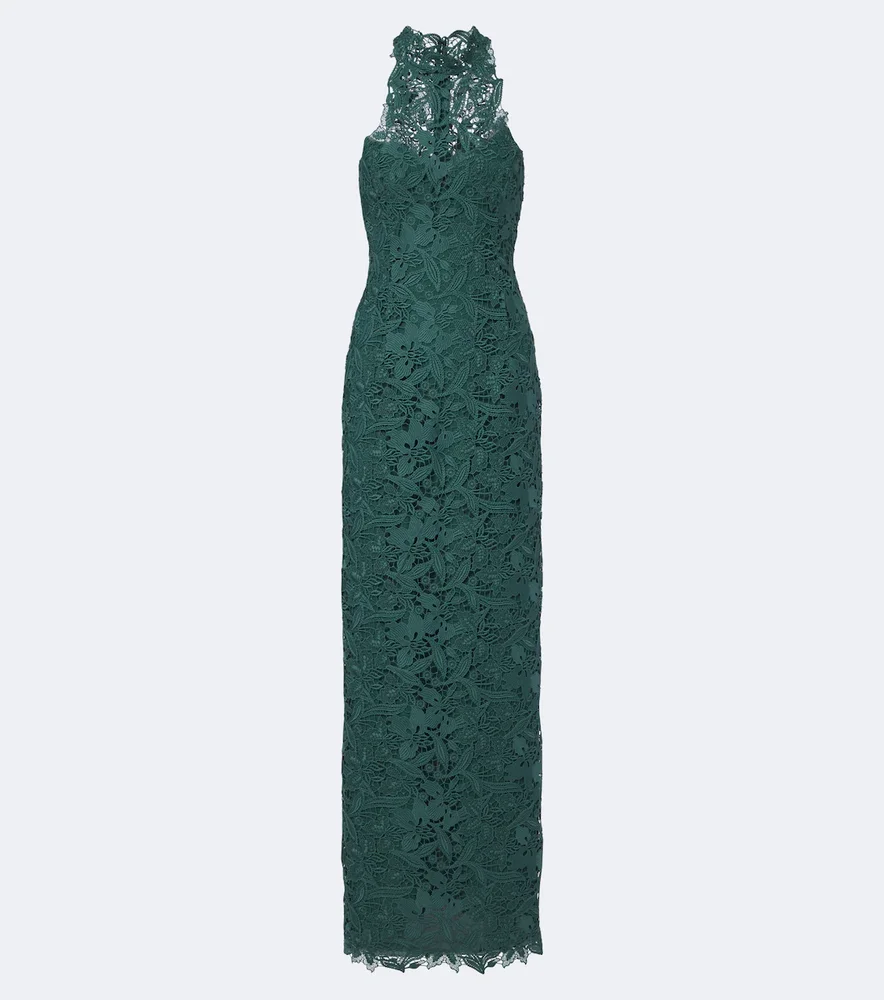 Halterneck lace gown