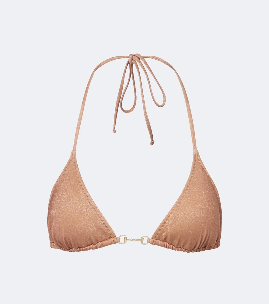 Menorca lamé bikini top