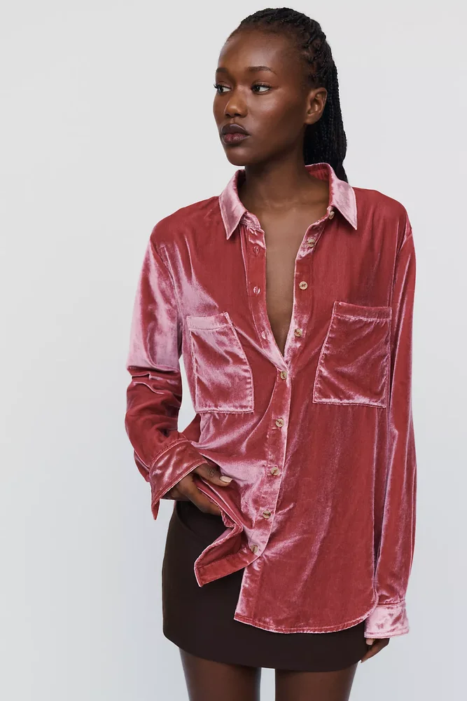 Hadley Velvet Relaxed Buttondown Shirt