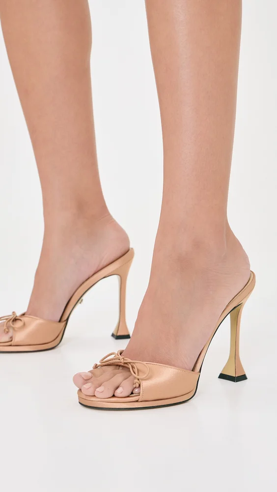 Little Plateau Satin Mules