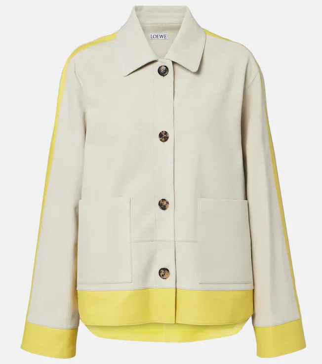 Leather-trimmed suede jacket