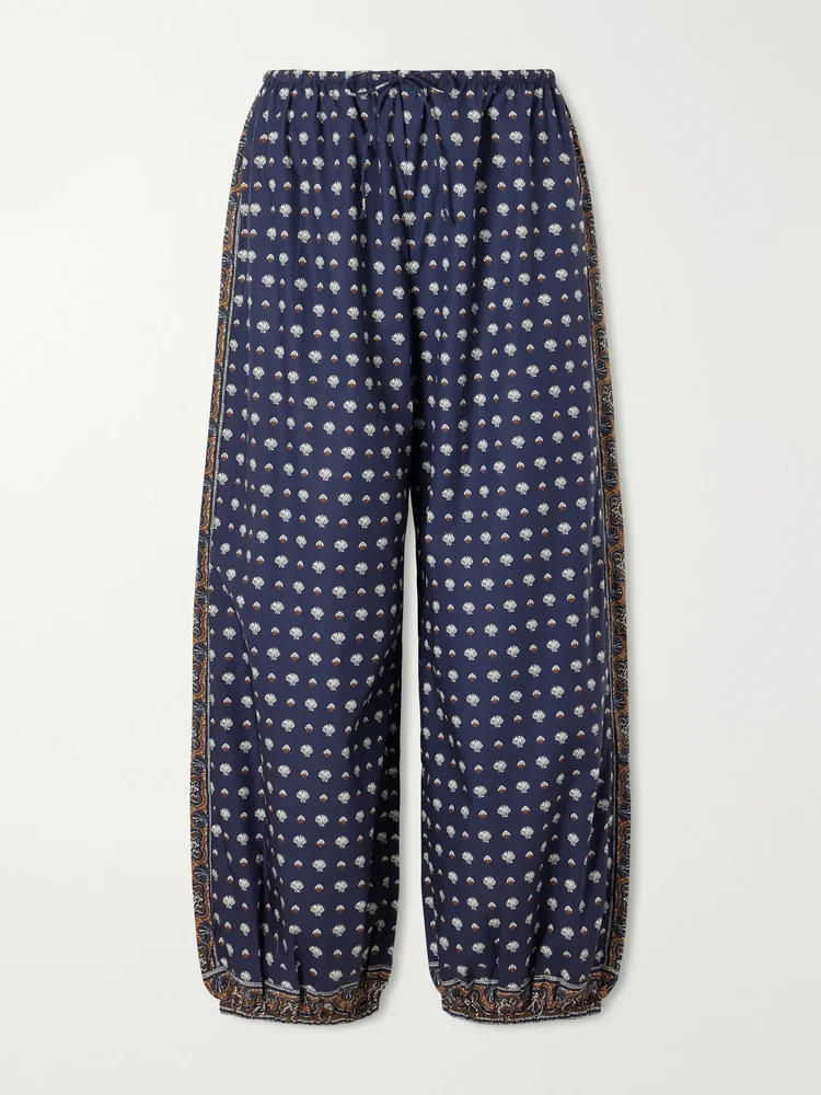 Yarrow printed cotton balloon pants