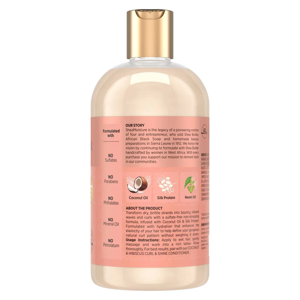 Coconut & Hibiscus Curl & Shine Shampoo For Thick Curly Hair