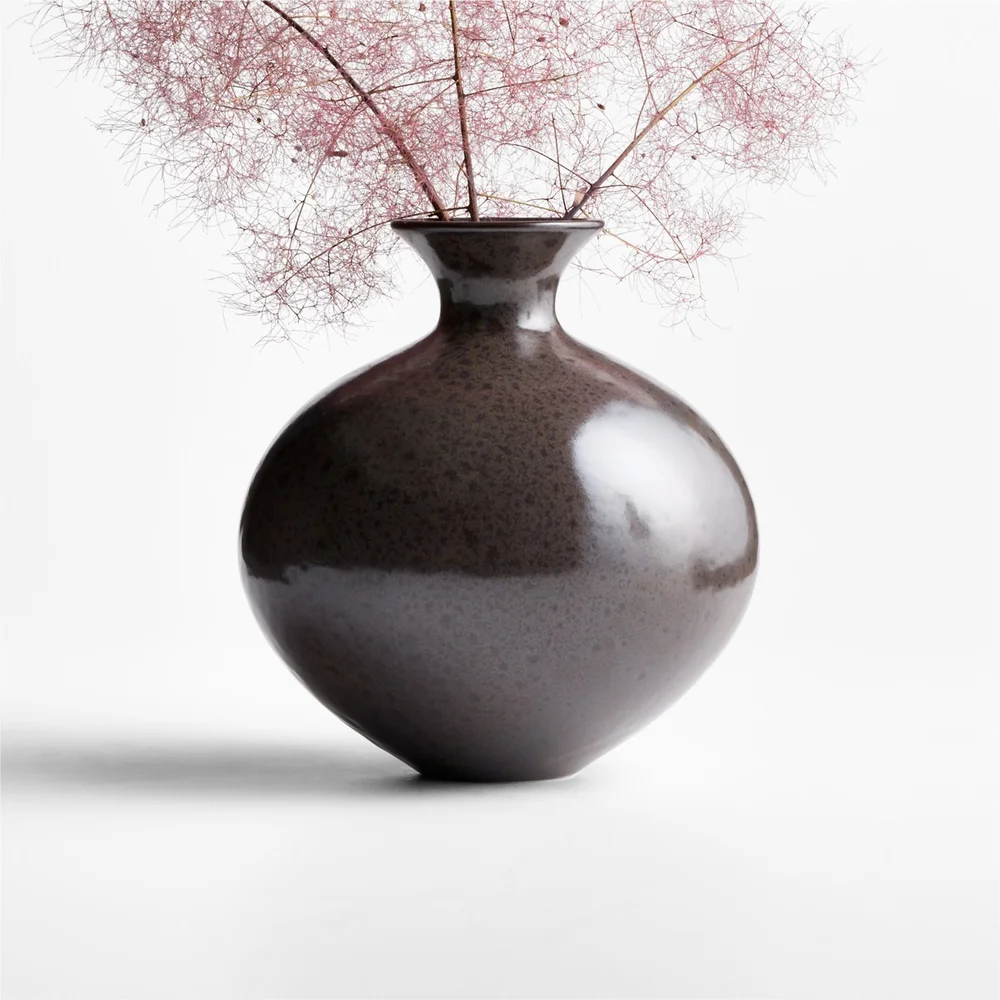 Rochester Small Brown Ceramic Vase 8”