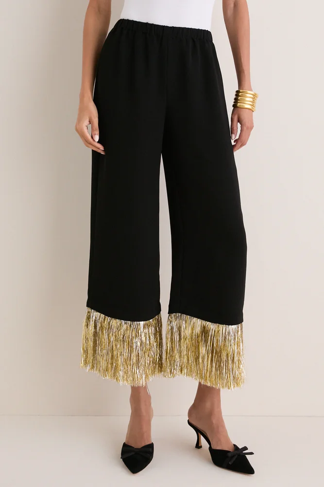 Black Nella Fringe Pants