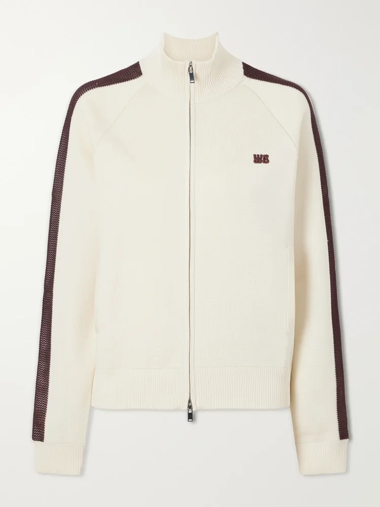 Tide logo-embroidered knitted jacket
