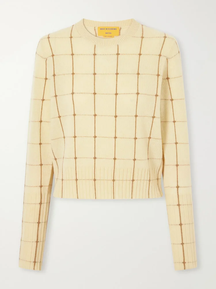 Checked cashmere sweater