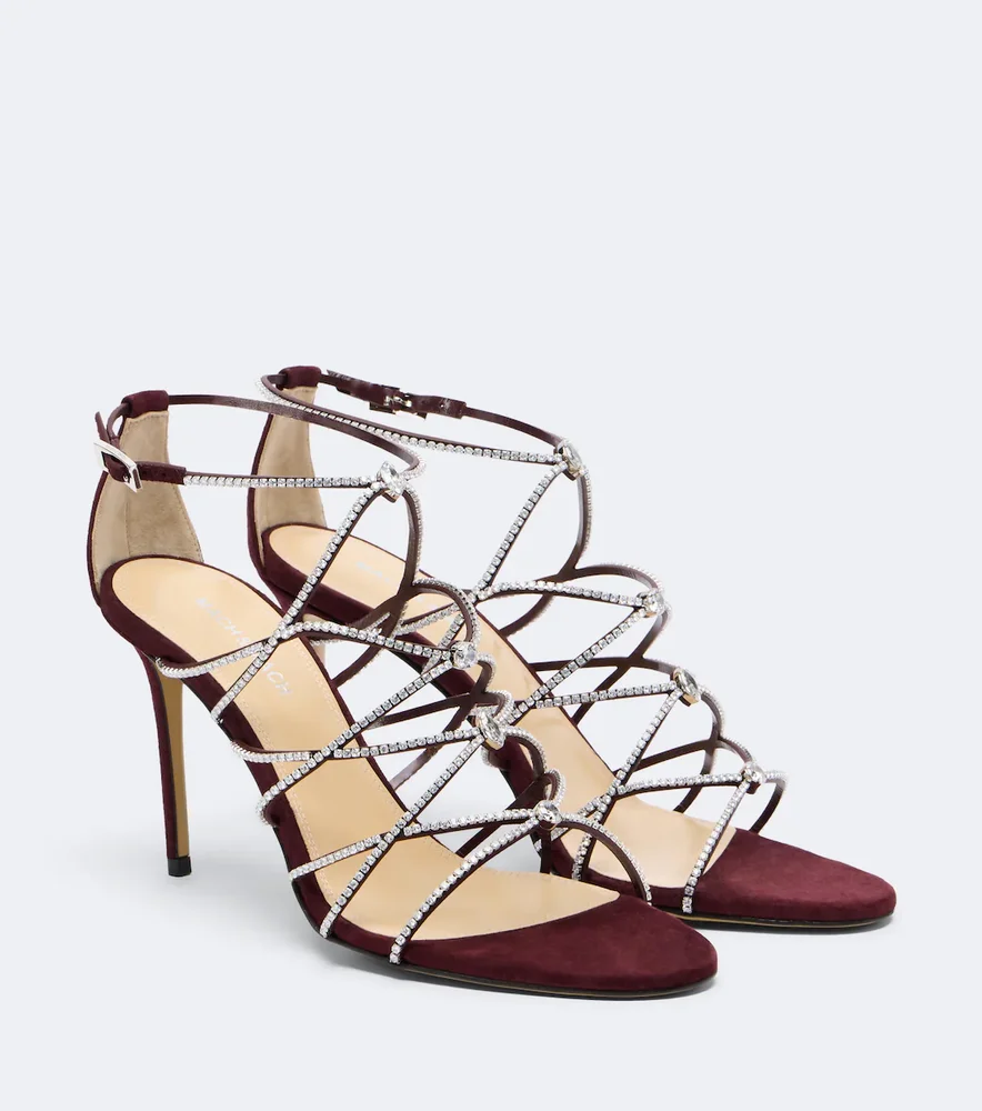 Daisy embellished suede sandals
