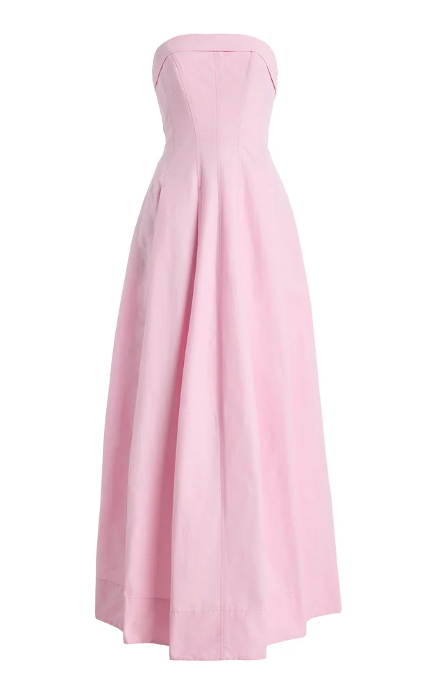 Avril Cotton-Blend Bustier Maxi Dress