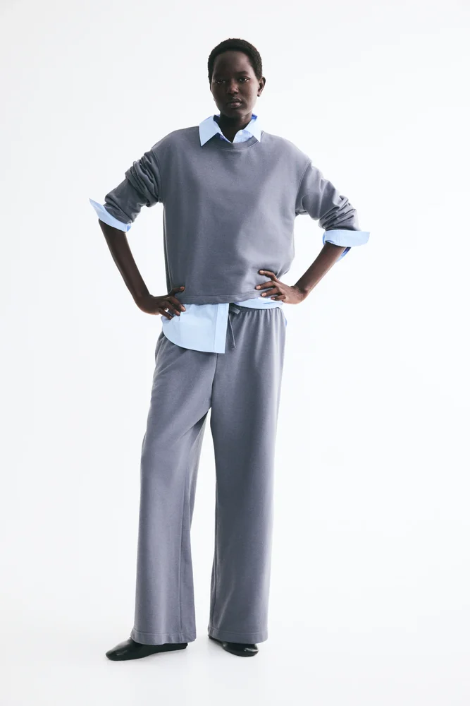 2-Piece Cotton Sweatshirt and Sweatpants Set