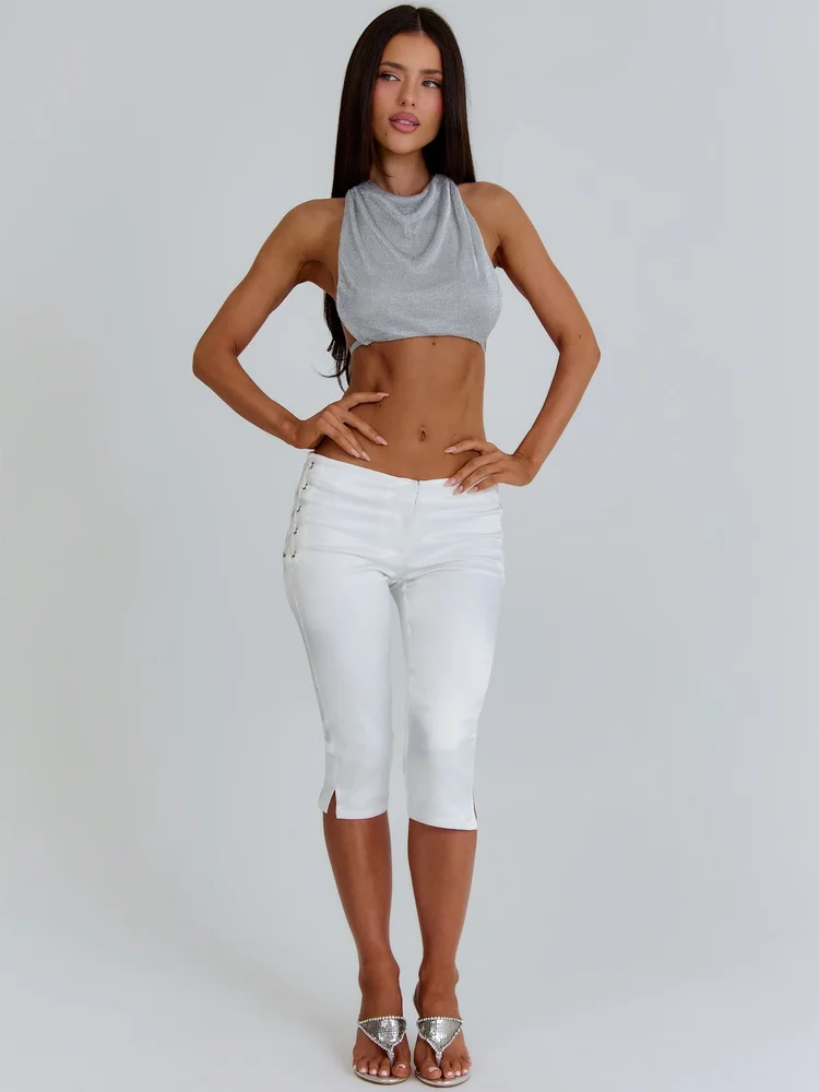 ANA CROP TOP SILVER