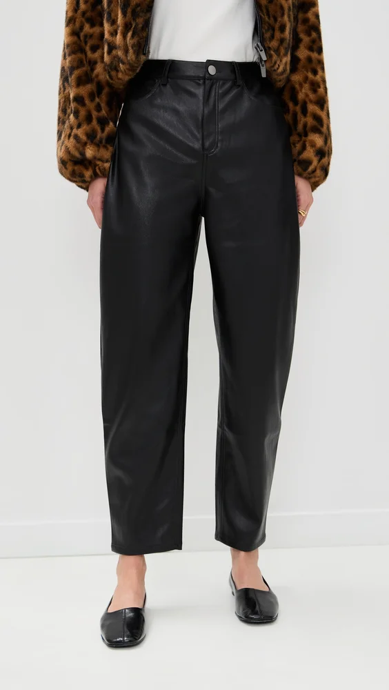 Dakota Faux Leather Barrel Pants