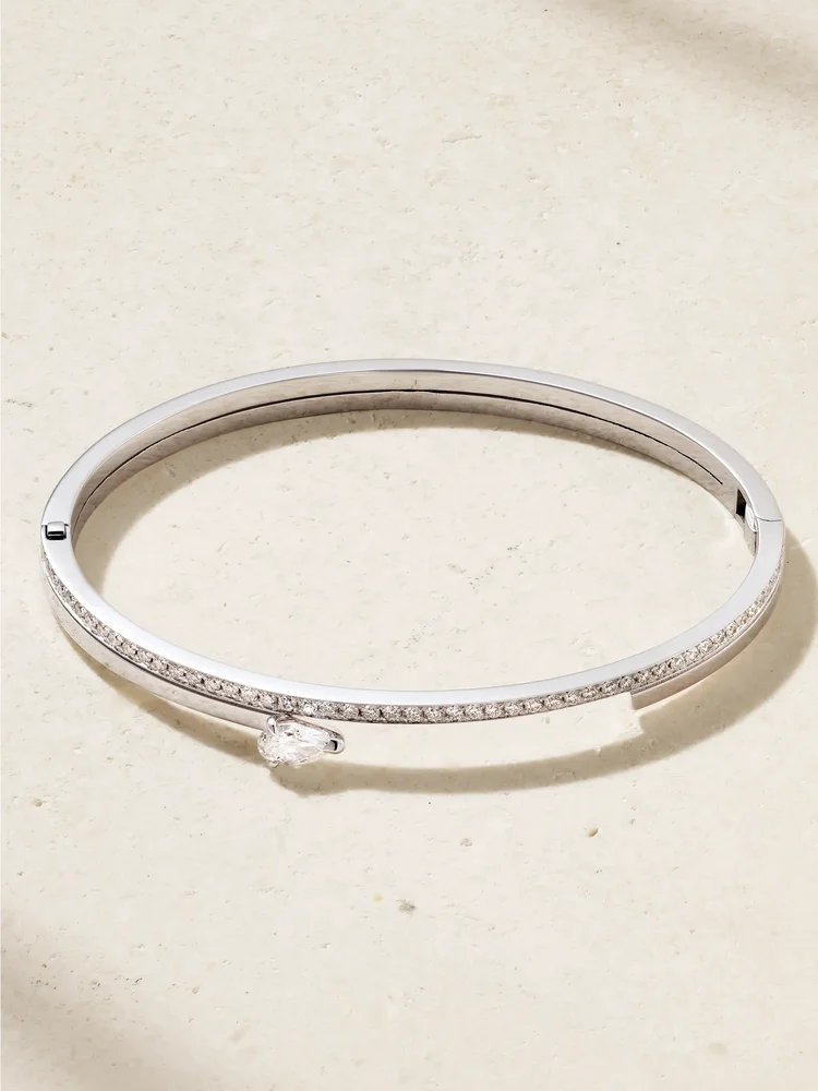 Serti sur Vide 18-karat white gold diamond bracelet