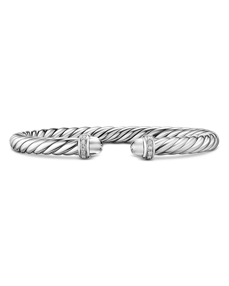 Cable Flex® Bracelet in Sterling Silver with Diamonds, 6mm