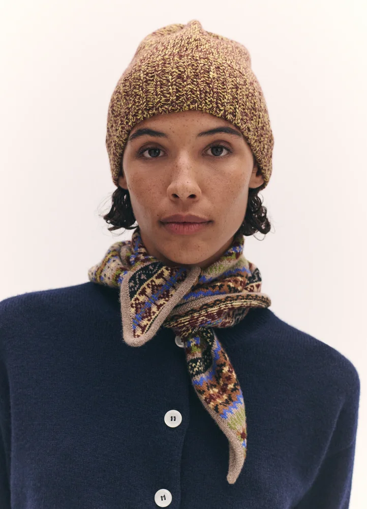 Rib Trim Cashmere Hat