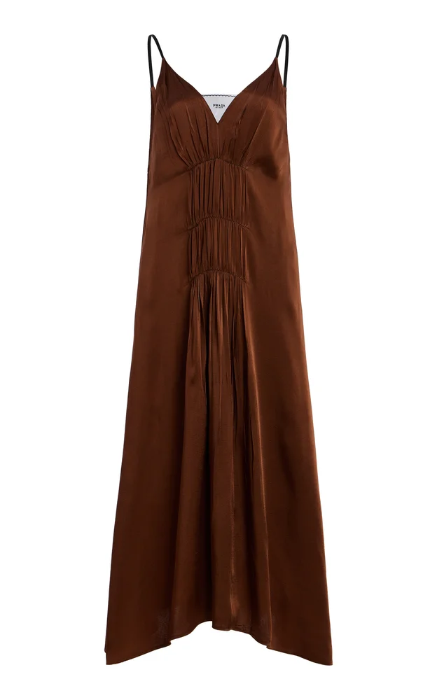 Crepe-Satin Midi Dress