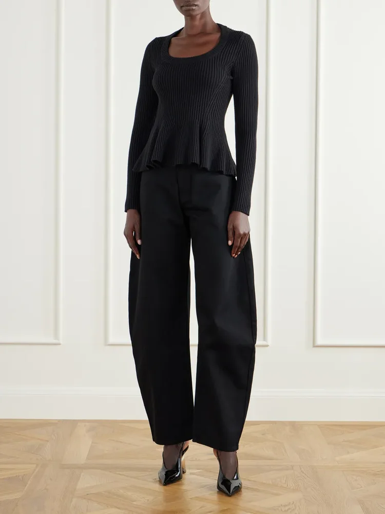 Ribbed wool-blend sweater